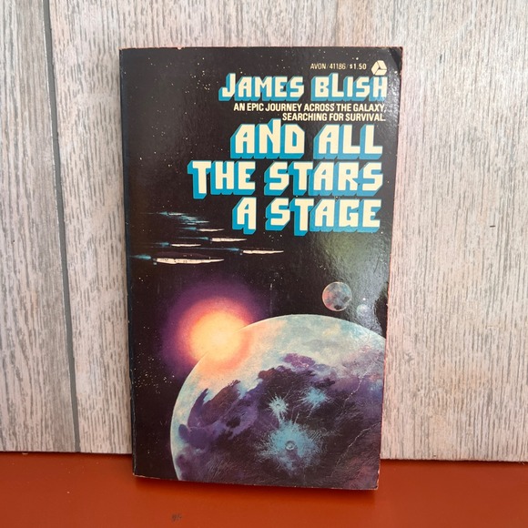 Avon Other - And All the Stars a Stage James Blish Vintage 1974 Sci-Fi Paperback Avon 41186